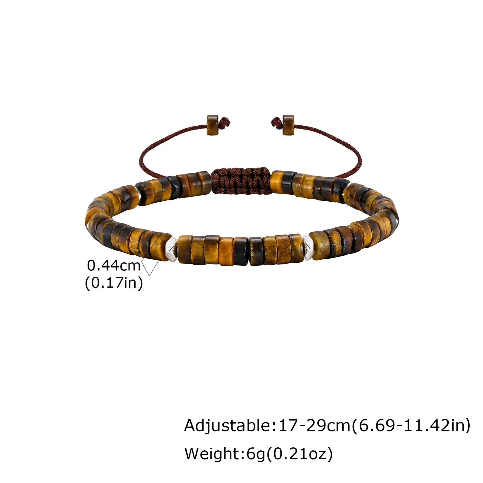 Natural Blue Beaded Bracelet for Men, Minimalist Handmade Stackable - Image 8