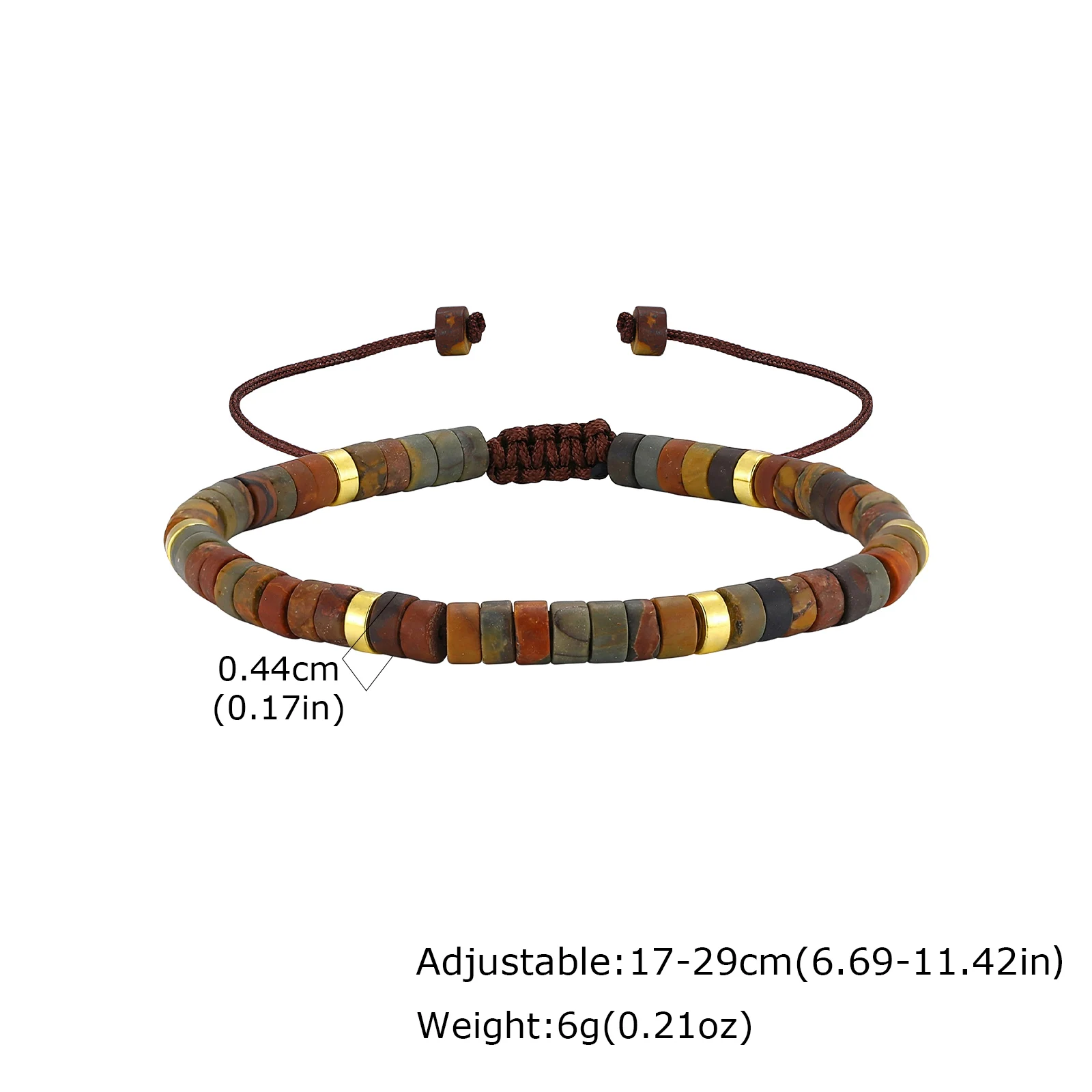 Natural Blue Beaded Bracelet for Men, Minimalist Handmade Stackable - Image 7