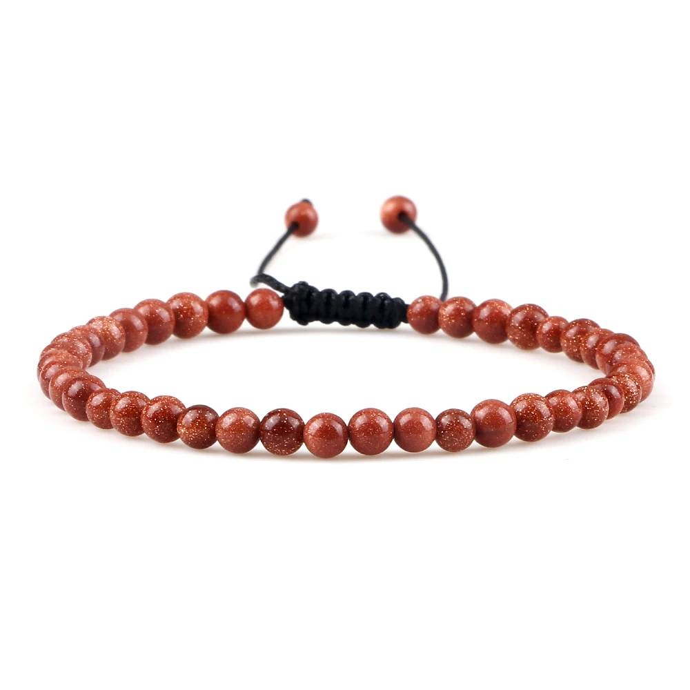 Natural Tiger Eye Stone Beaded Bracelet, Adjustable