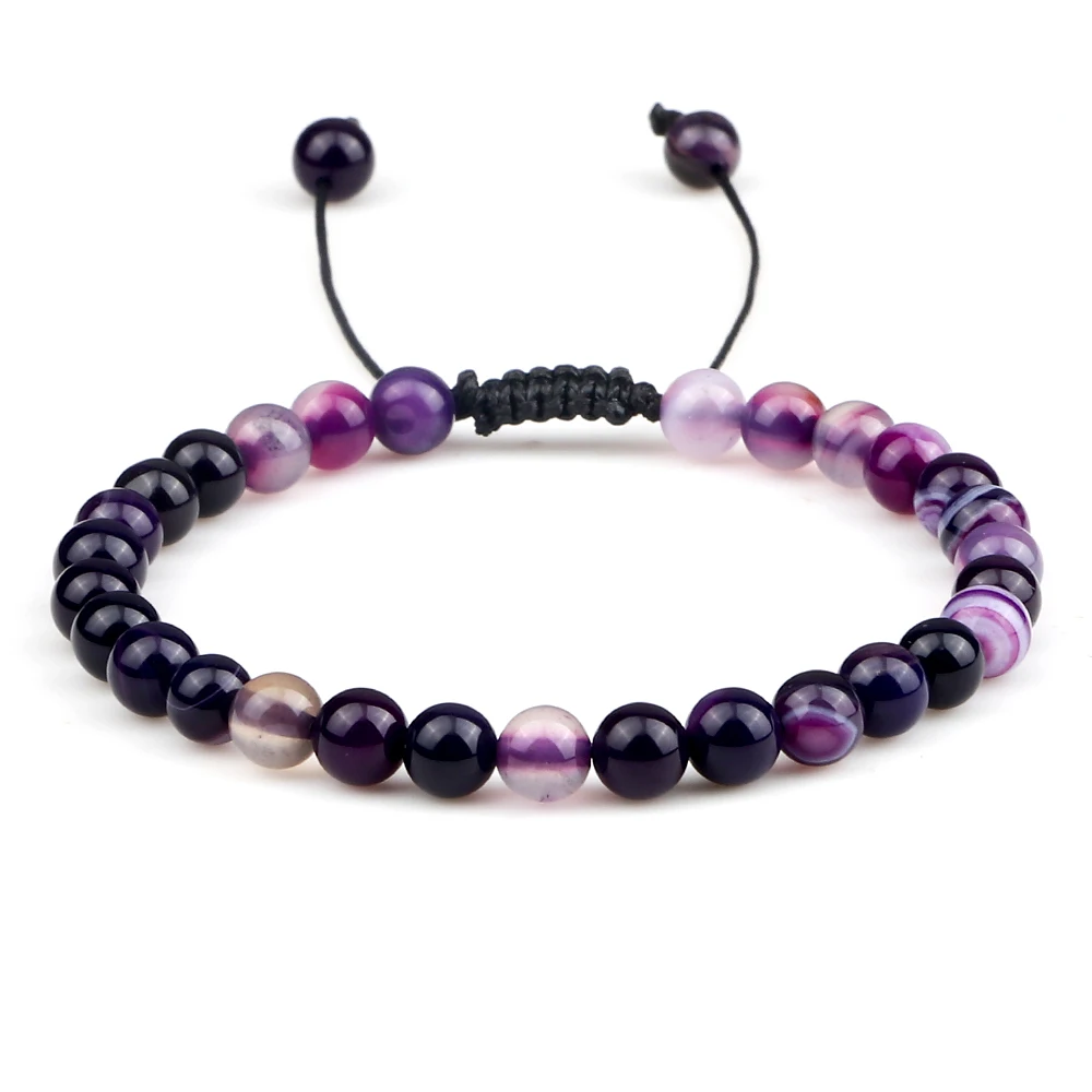 Natural Tiger Eye Stone Beaded Bracelet, Adjustable