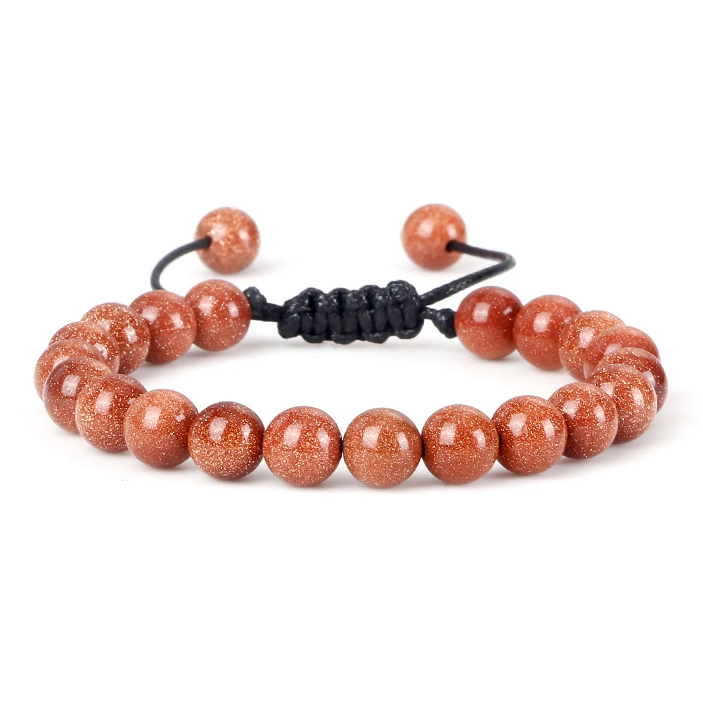 Natural Tiger Eye Stone Beaded Bracelet, Adjustable