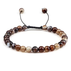 Natural Tiger Eye Stone Beaded Bracelet, Adjustable - Image 19
