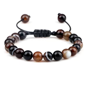 Natural Tiger Eye Stone Beaded Bracelet, Adjustable - Image 20