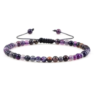 Natural Tiger Eye Stone Beaded Bracelet, Adjustable - Image 17