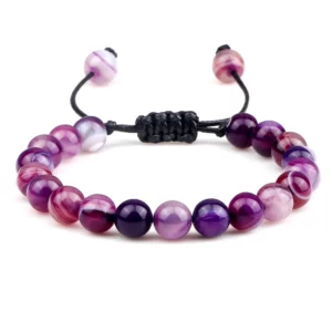 Natural Tiger Eye Stone Beaded Bracelet, Adjustable - Image 13