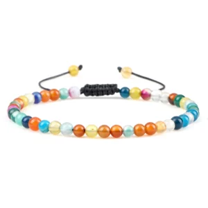 Natural Tiger Eye Stone Beaded Bracelet, Adjustable - Image 8