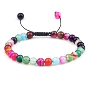 Natural Tiger Eye Stone Beaded Bracelet, Adjustable - Image 9