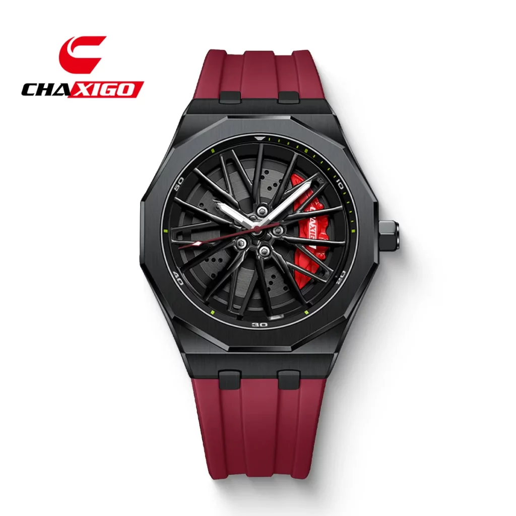 Casual Men's Quartz Sports Watch, Waterproof Silicone Band