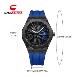 Casual Men's Quartz Sports Watch, Waterproof Silicone Band - Image 3