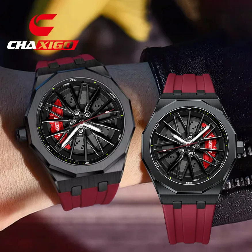 Casual Men's Quartz Sports Watch, Waterproof Silicone Band