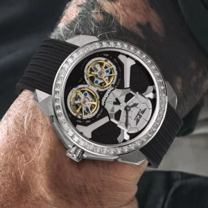 PINDU Skull Mechanical Watch, Automatic Double Flywheel - Image 5