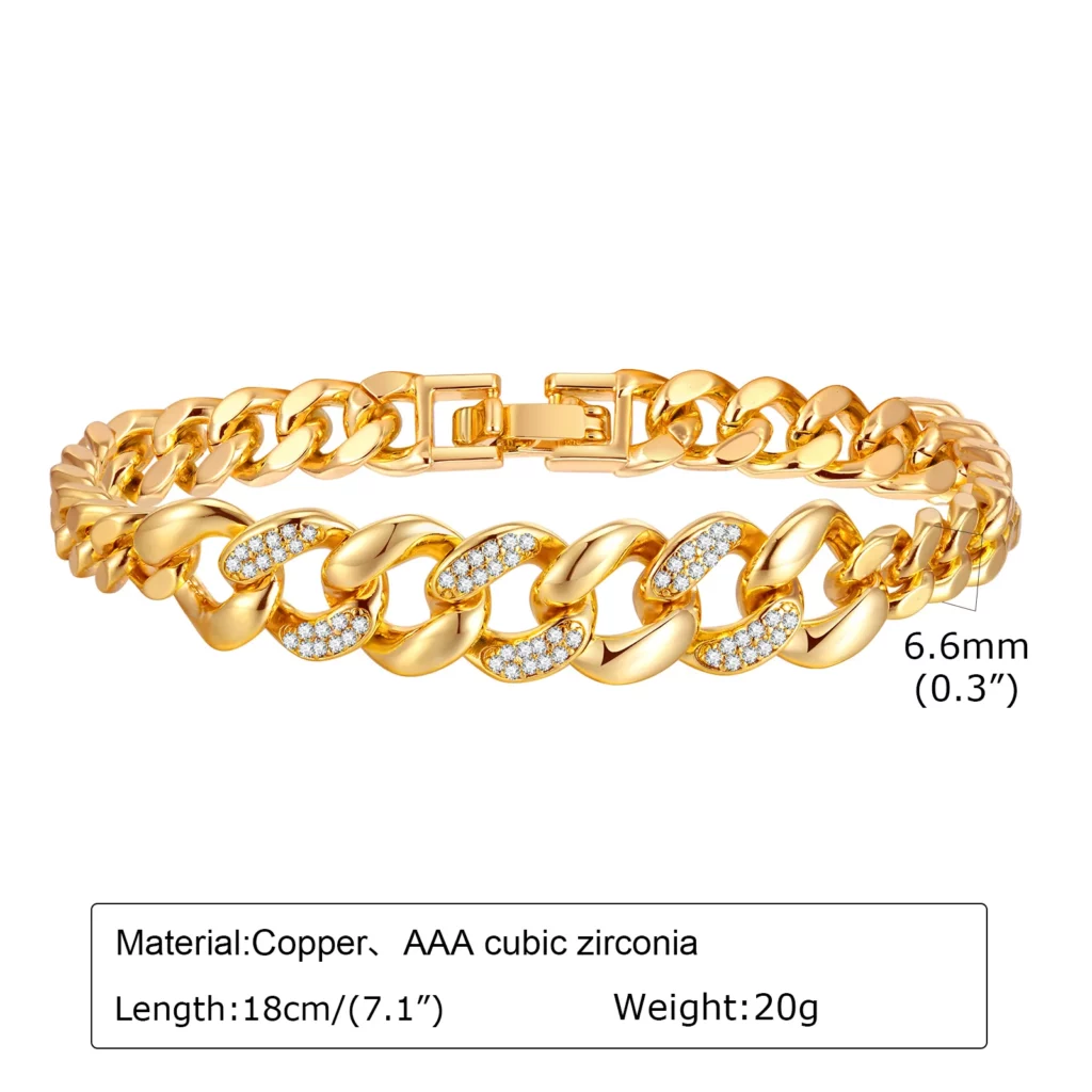 Chunky Paperclip Chain Bracelet, 14K Gold Plated