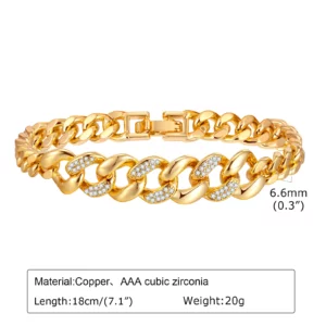 Chunky Paperclip Chain Bracelet, 14K Gold Plated - Image 13