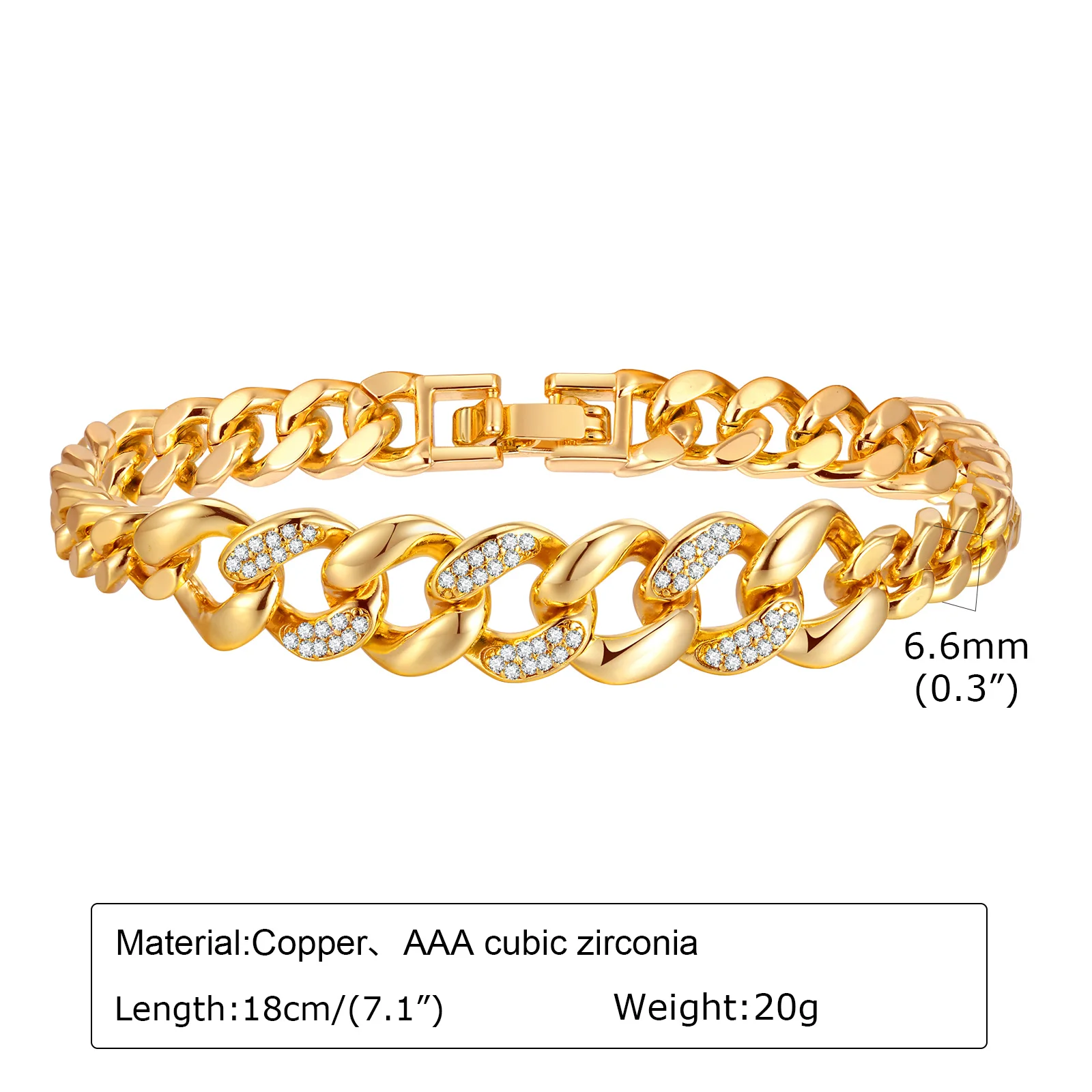 Chunky Paperclip Chain Bracelet, 14K Gold Plated - Image 13