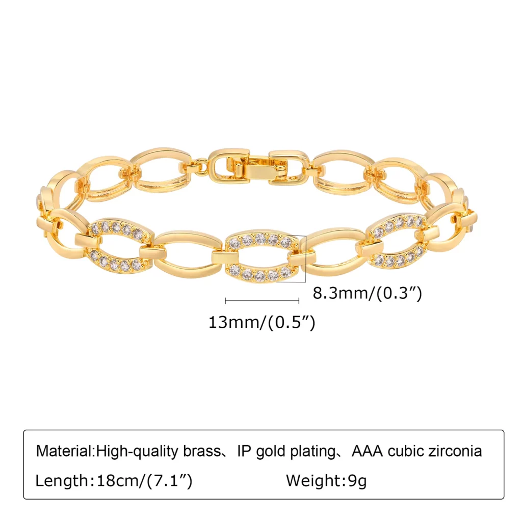 Chunky Paperclip Chain Bracelet, 14K Gold Plated