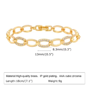 Chunky Paperclip Chain Bracelet, 14K Gold Plated - Image 12