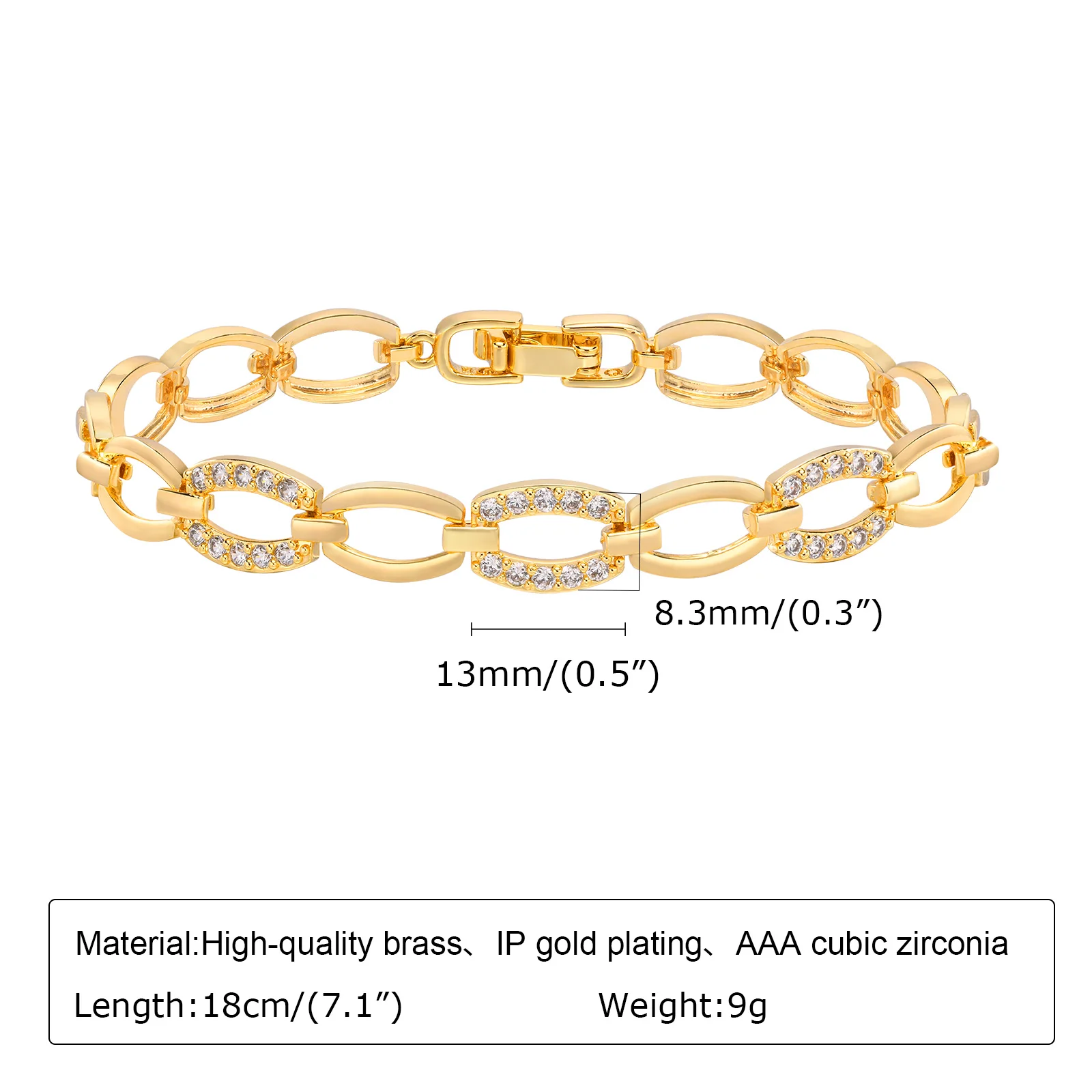 Chunky Paperclip Chain Bracelet, 14K Gold Plated - Image 12
