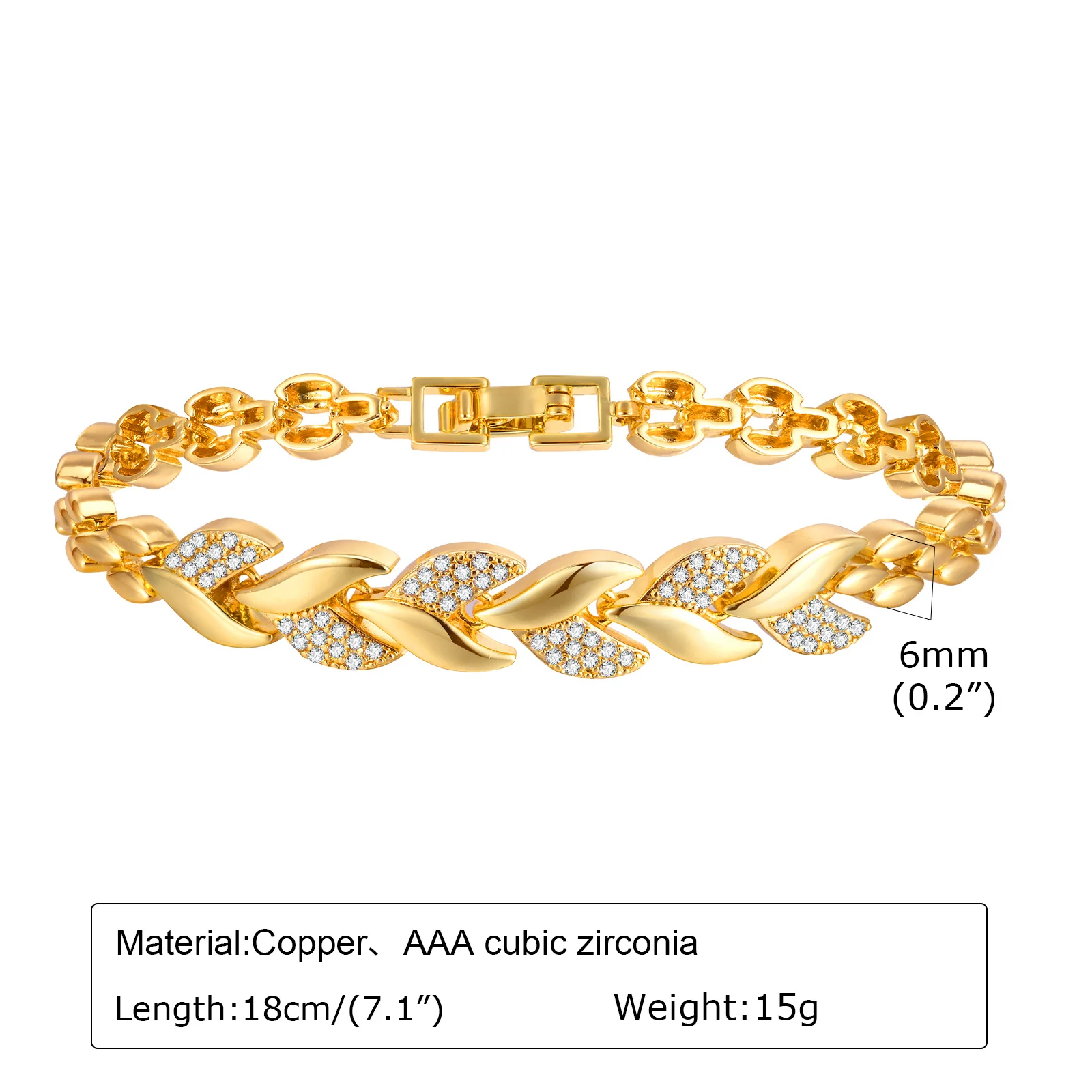 Chunky Paperclip Chain Bracelet, 14K Gold Plated - Image 11