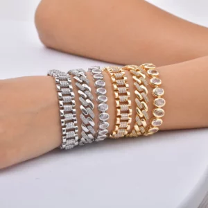 Chunky Paperclip Chain Bracelet, 14K Gold Plated - Image 4