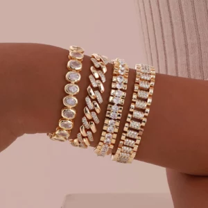 Chunky Paperclip Chain Bracelet, 14K Gold Plated - Image 1