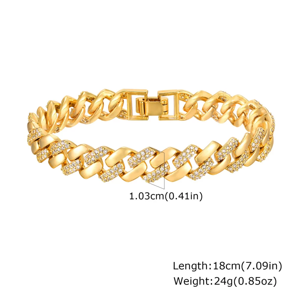 Chunky Paperclip Chain Bracelet, 14K Gold Plated