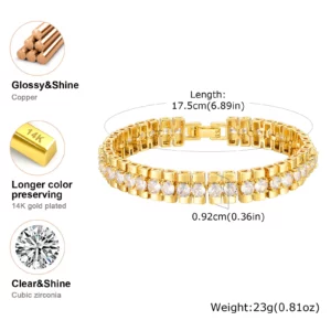 Chunky Paperclip Chain Bracelet, 14K Gold Plated - Image 6