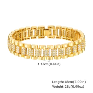 Chunky Paperclip Chain Bracelet, 14K Gold Plated - Image 15