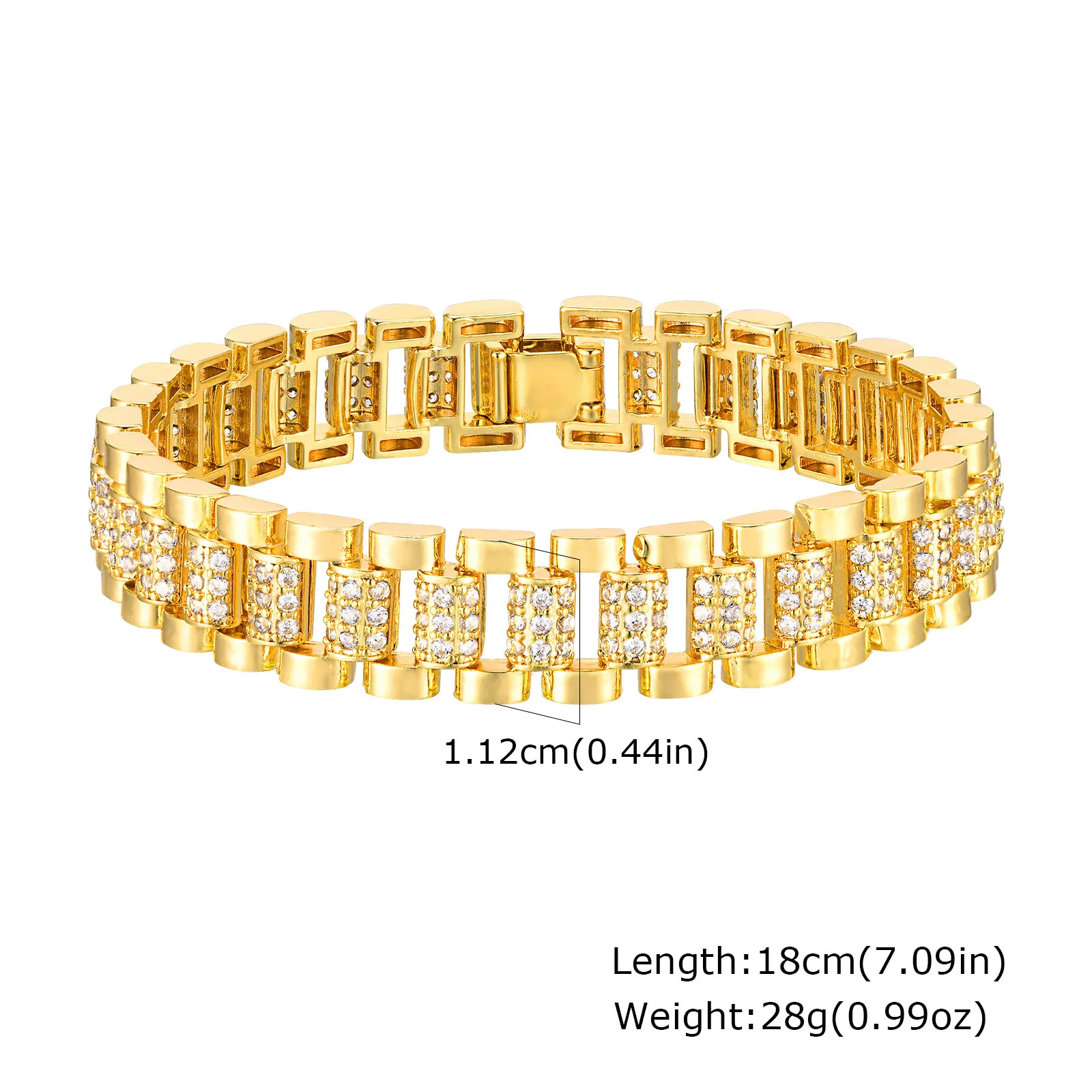 Chunky Paperclip Chain Bracelet, 14K Gold Plated - Image 15