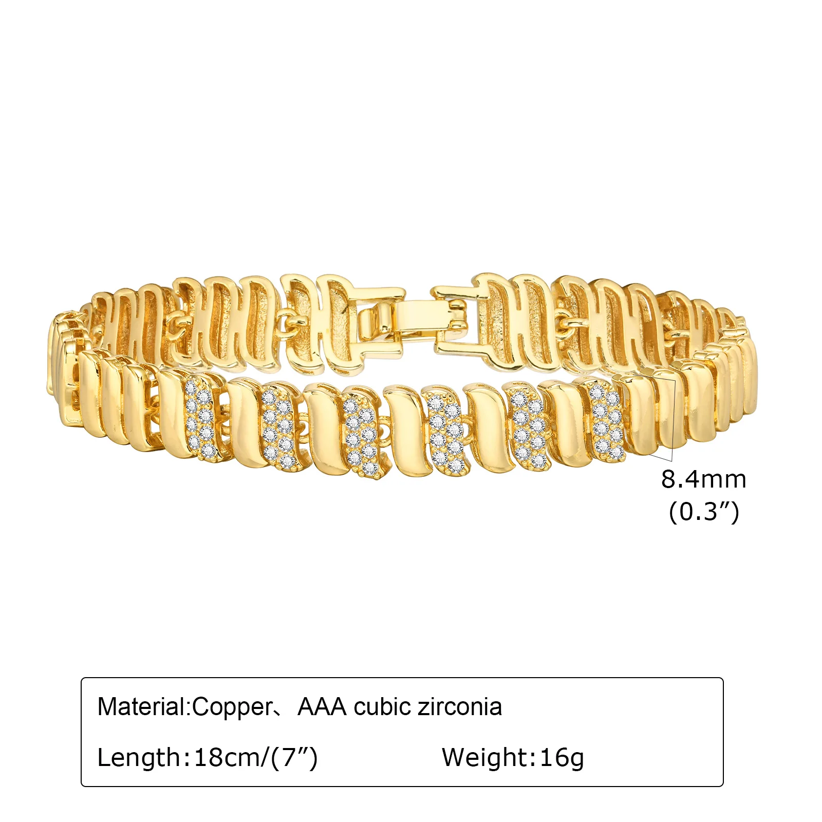Chunky Paperclip Chain Bracelet, 14K Gold Plated - Image 17