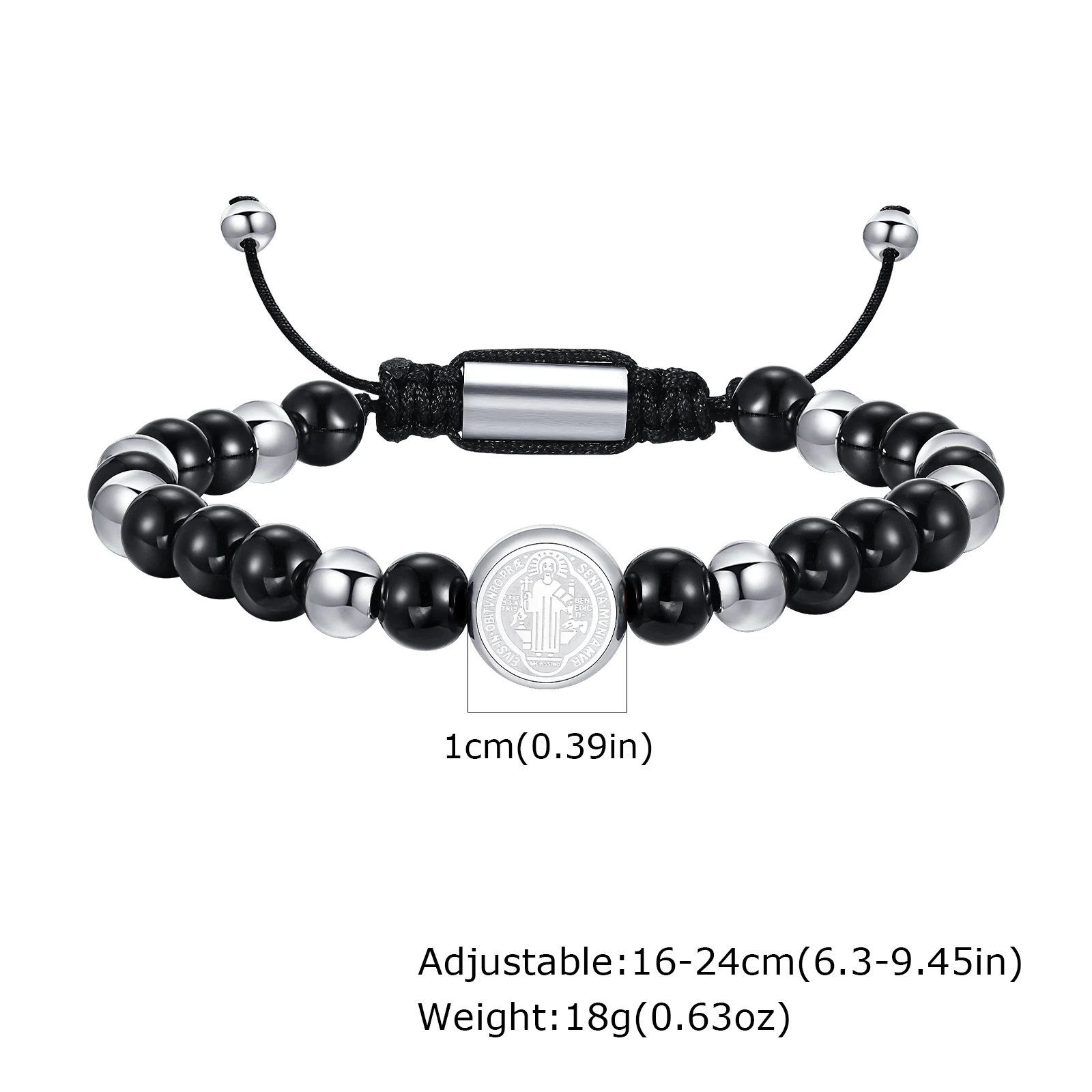 Saint Benedict Gold Stainless Steel Beaded Bracelet - Image 10