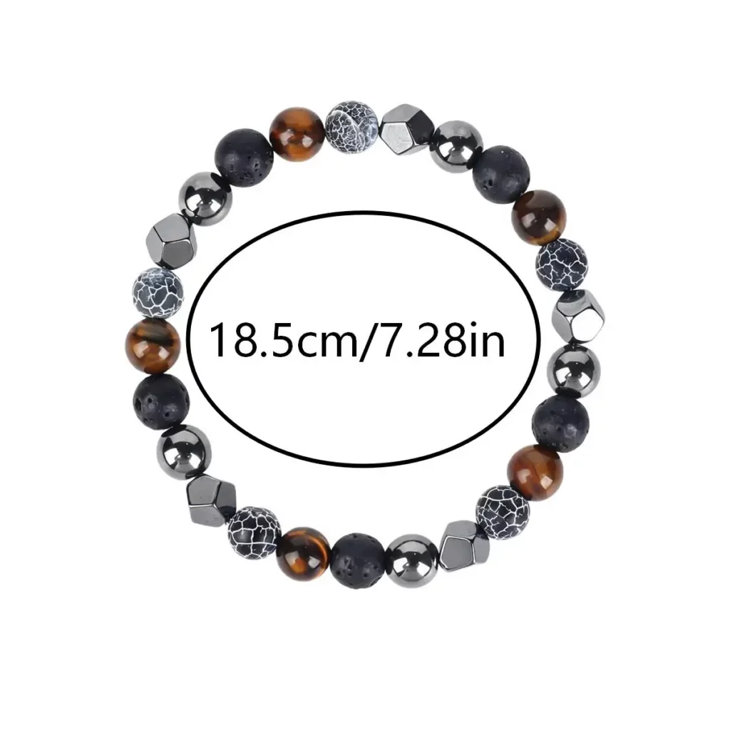 Tiger Eye & Lava Rock Stretch Bracelet: Daily Luck & Energy