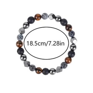 Tiger Eye & Lava Rock Stretch Bracelet: Daily Luck & Energy - Image 5