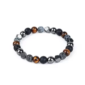Tiger Eye & Lava Rock Stretch Bracelet: Daily Luck & Energy - Image 6