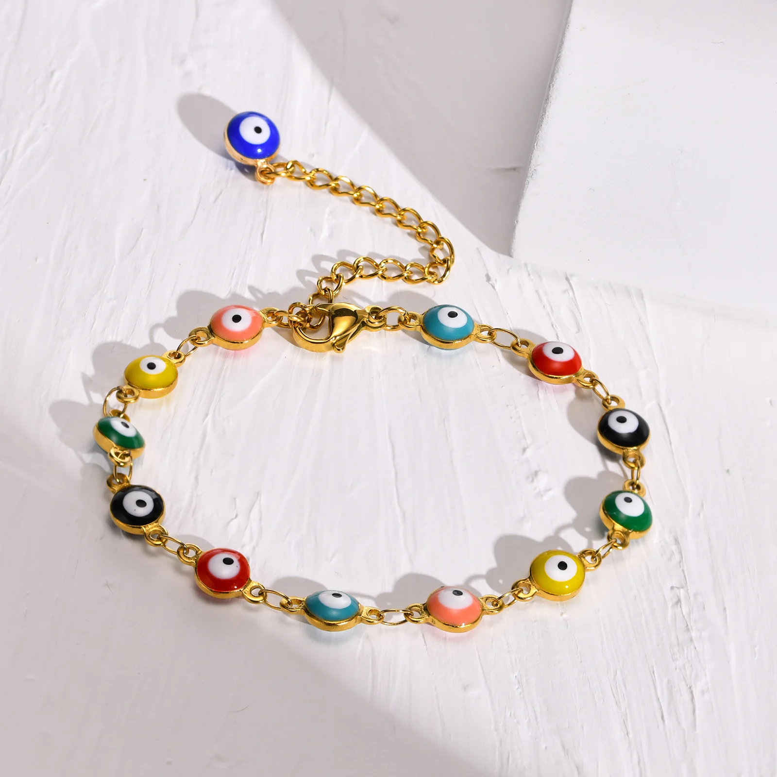 Vintage Beaded Blue Demon Evil Eye Bracelet - Image 4