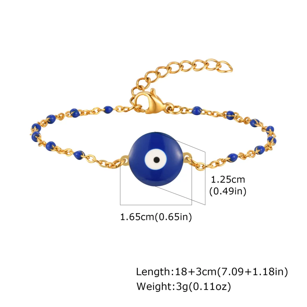 Vintage Beaded Blue Demon Evil Eye Bracelet