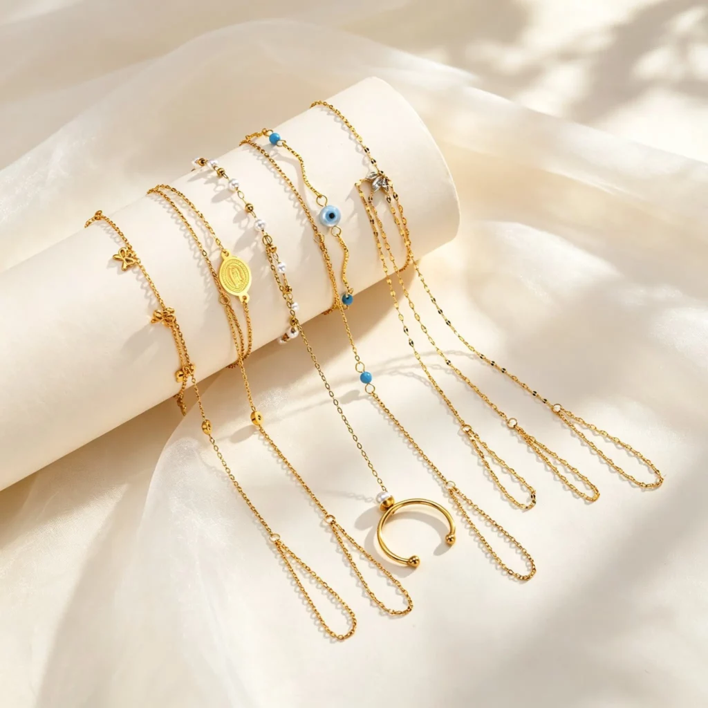 Vintage Gold Hand Chain Bracelet