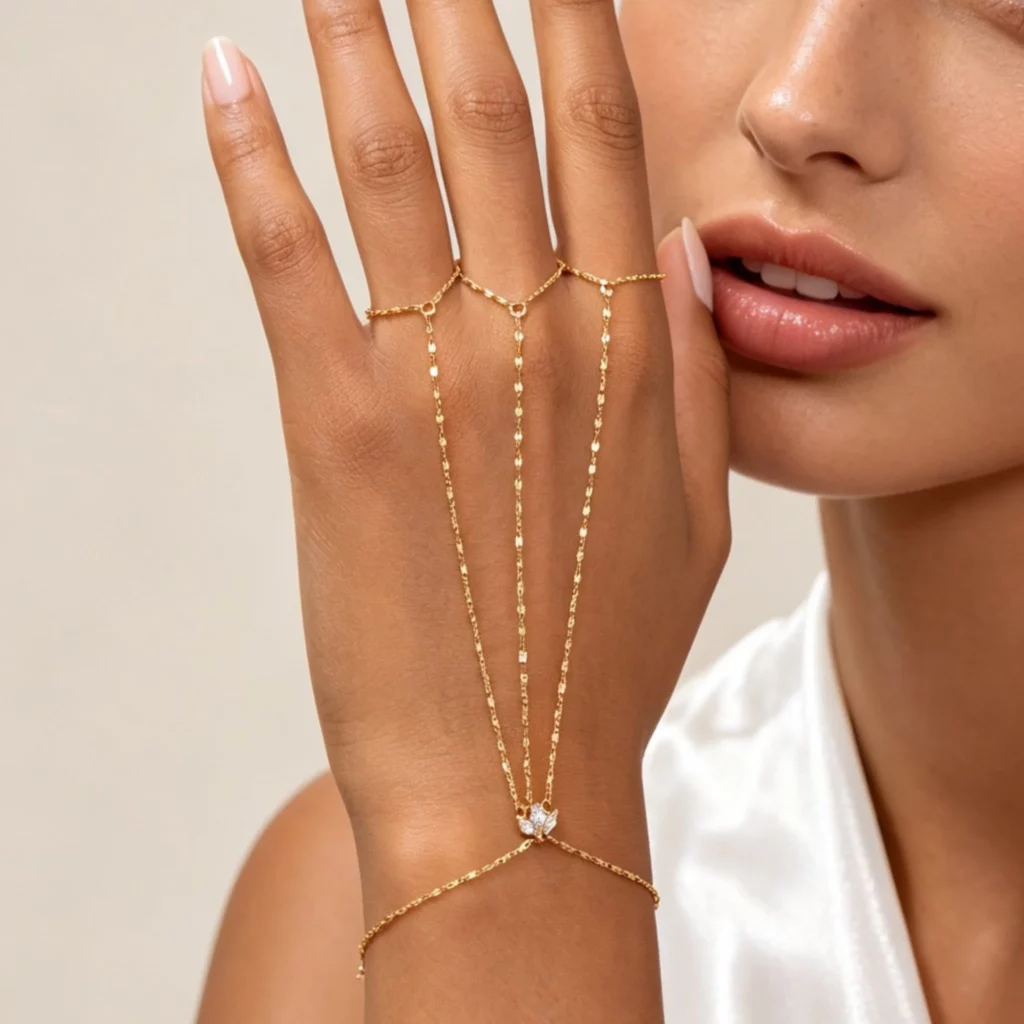 Vintage Gold Hand Chain Bracelet