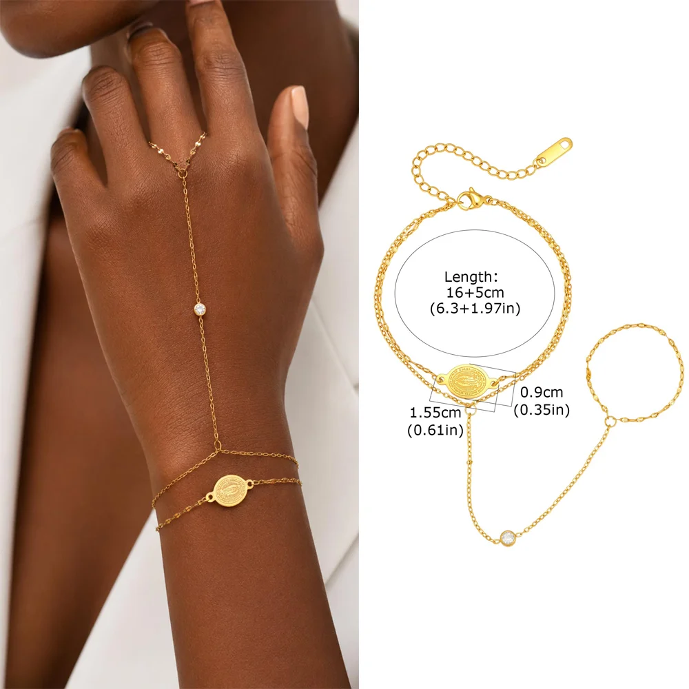 Vintage Gold Hand Chain Bracelet