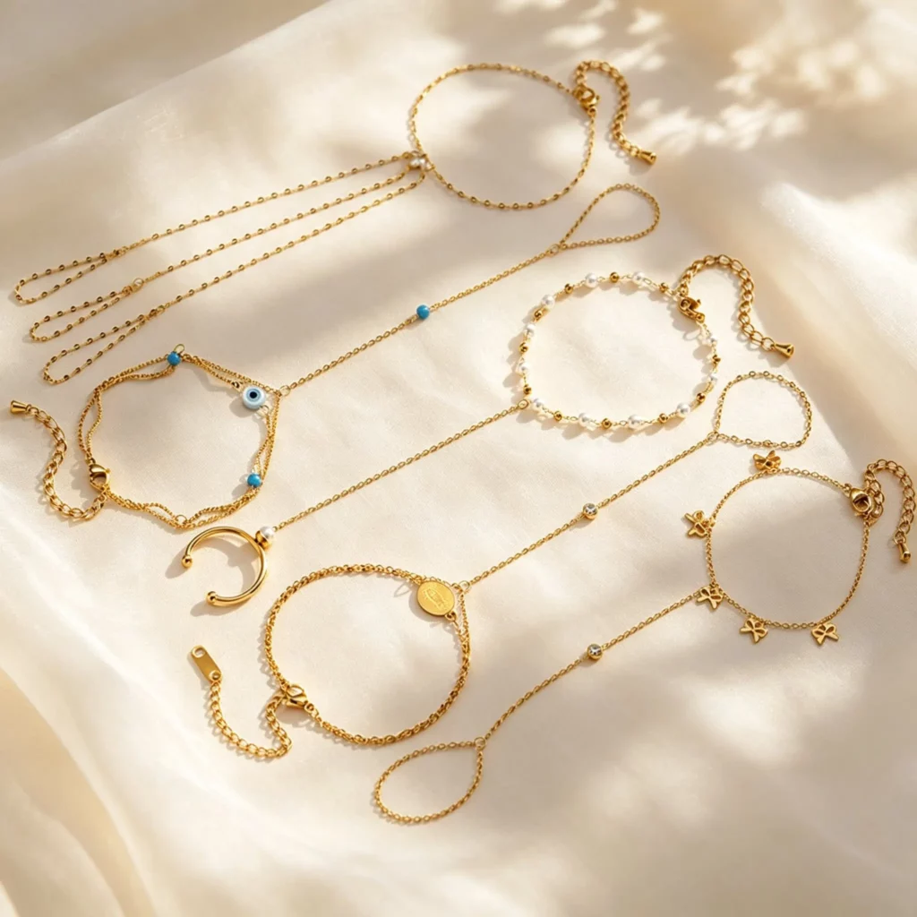 Vintage Gold Hand Chain Bracelet