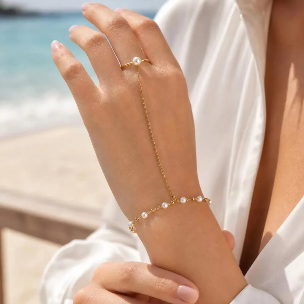 Vintage Gold Hand Chain Bracelet