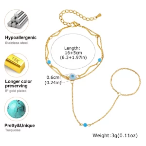 Vintage Gold Hand Chain Bracelet - Image 6