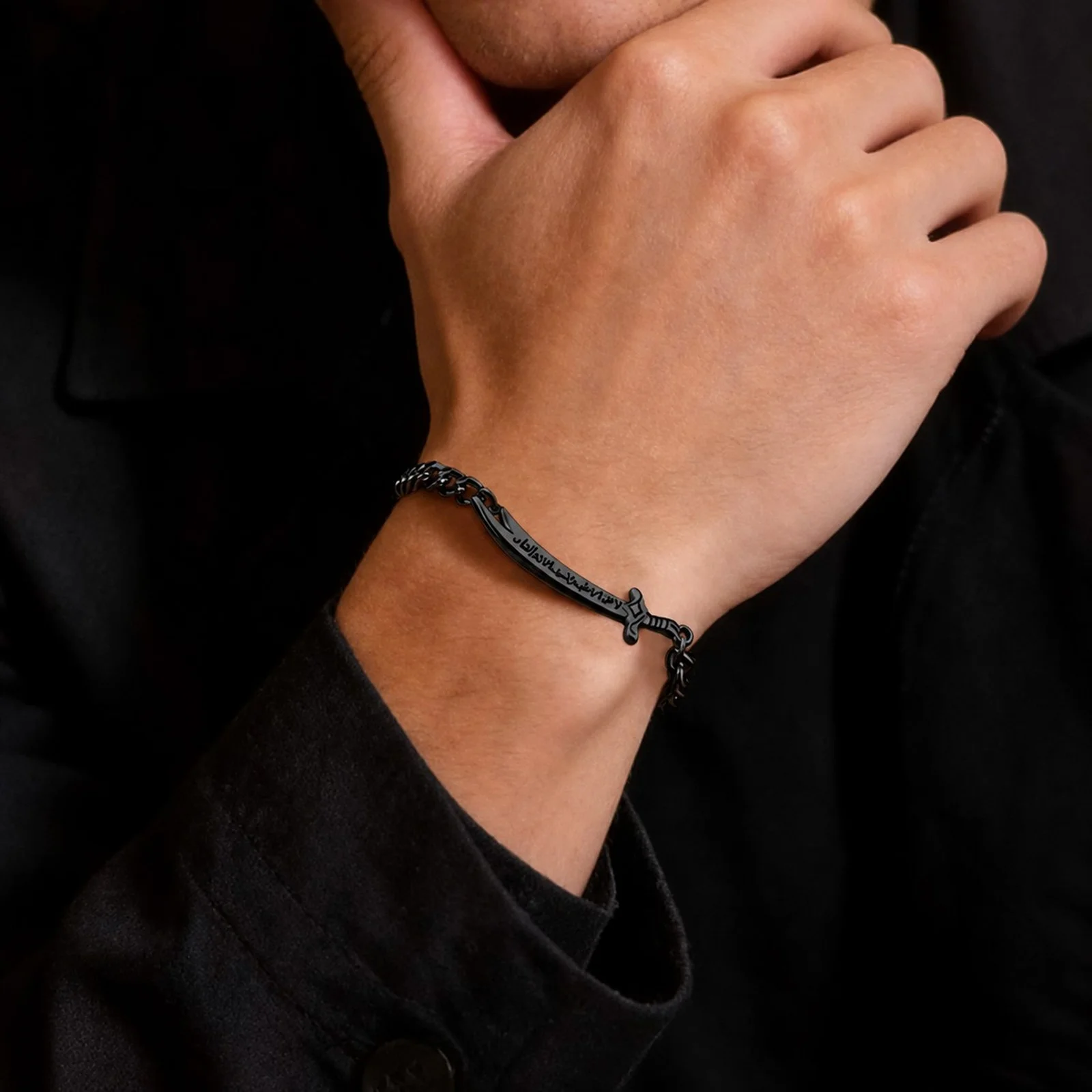 Vnox Zulfiqar Sword Stainless Steel Bracelet for Men - Image 2