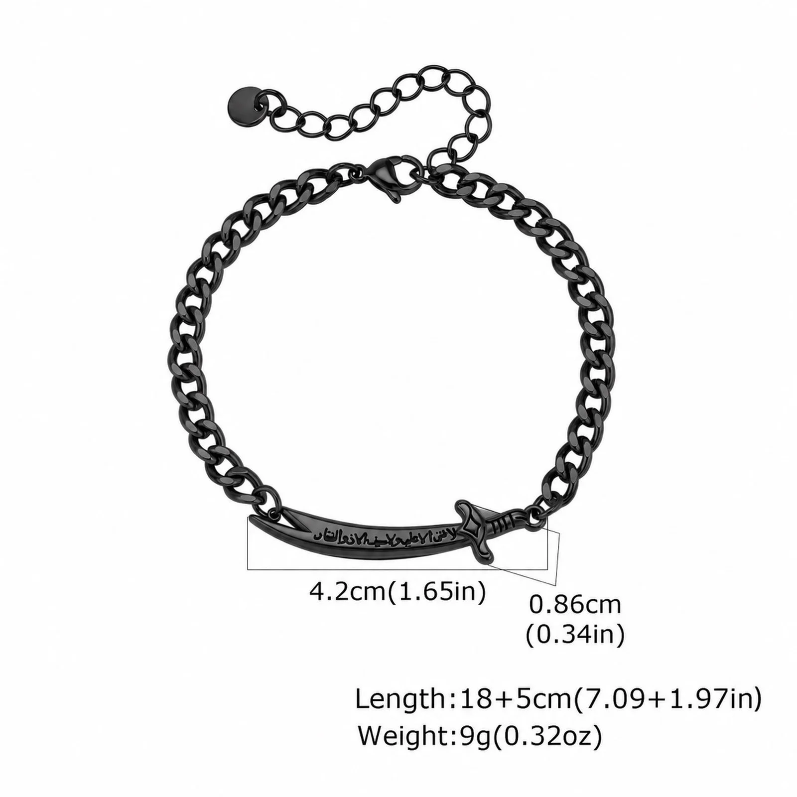 Vnox Zulfiqar Sword Stainless Steel Bracelet for Men - Image 8