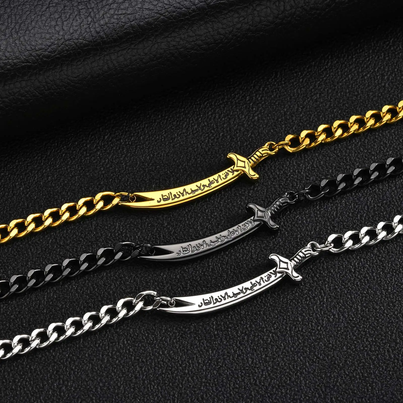 Vnox Zulfiqar Sword Stainless Steel Bracelet for Men - Image 5