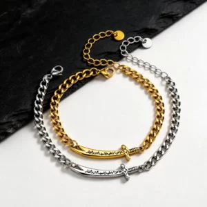 Vnox Zulfiqar Sword Stainless Steel Bracelet, Arabic Calligraphy - Image 1