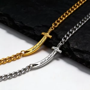 Vnox Zulfiqar Sword Stainless Steel Bracelet, Arabic Calligraphy - Image 6
