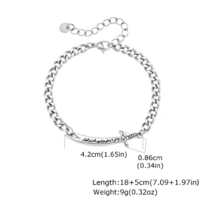 Vnox Zulfiqar Sword Stainless Steel Bracelet, Arabic Calligraphy - Image 7