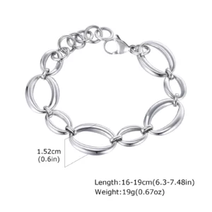 Waterproof Gold Plated Chunky Oval Chain Bracelet - Image 9
