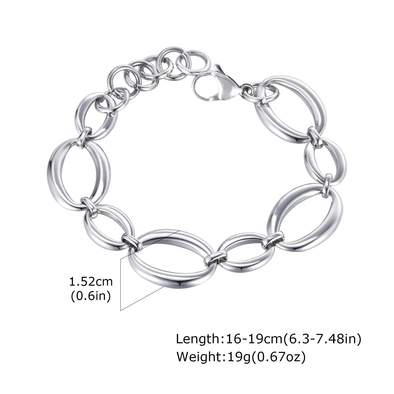 Waterproof Gold Plated Chunky Oval Chain Bracelet - Image 9