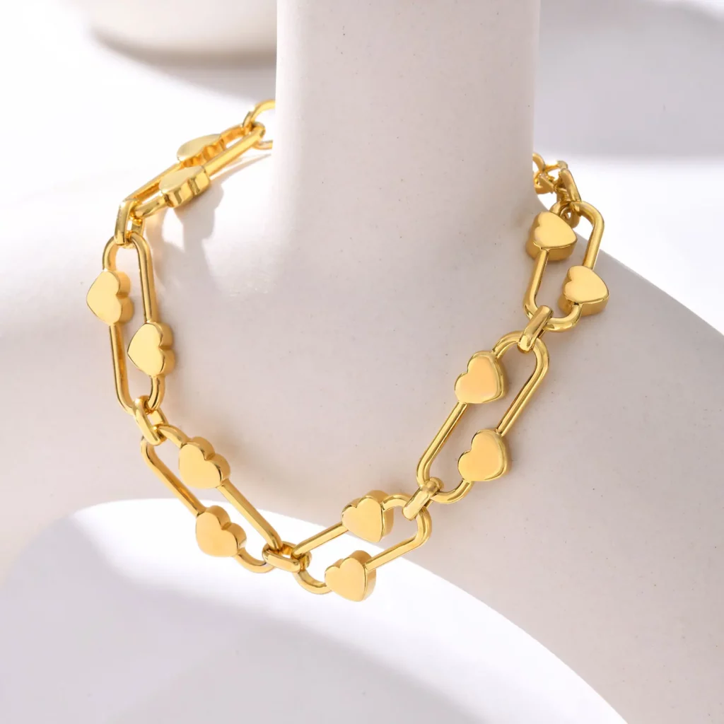 Delicate Heart Chain Stainless Steel Bracelet